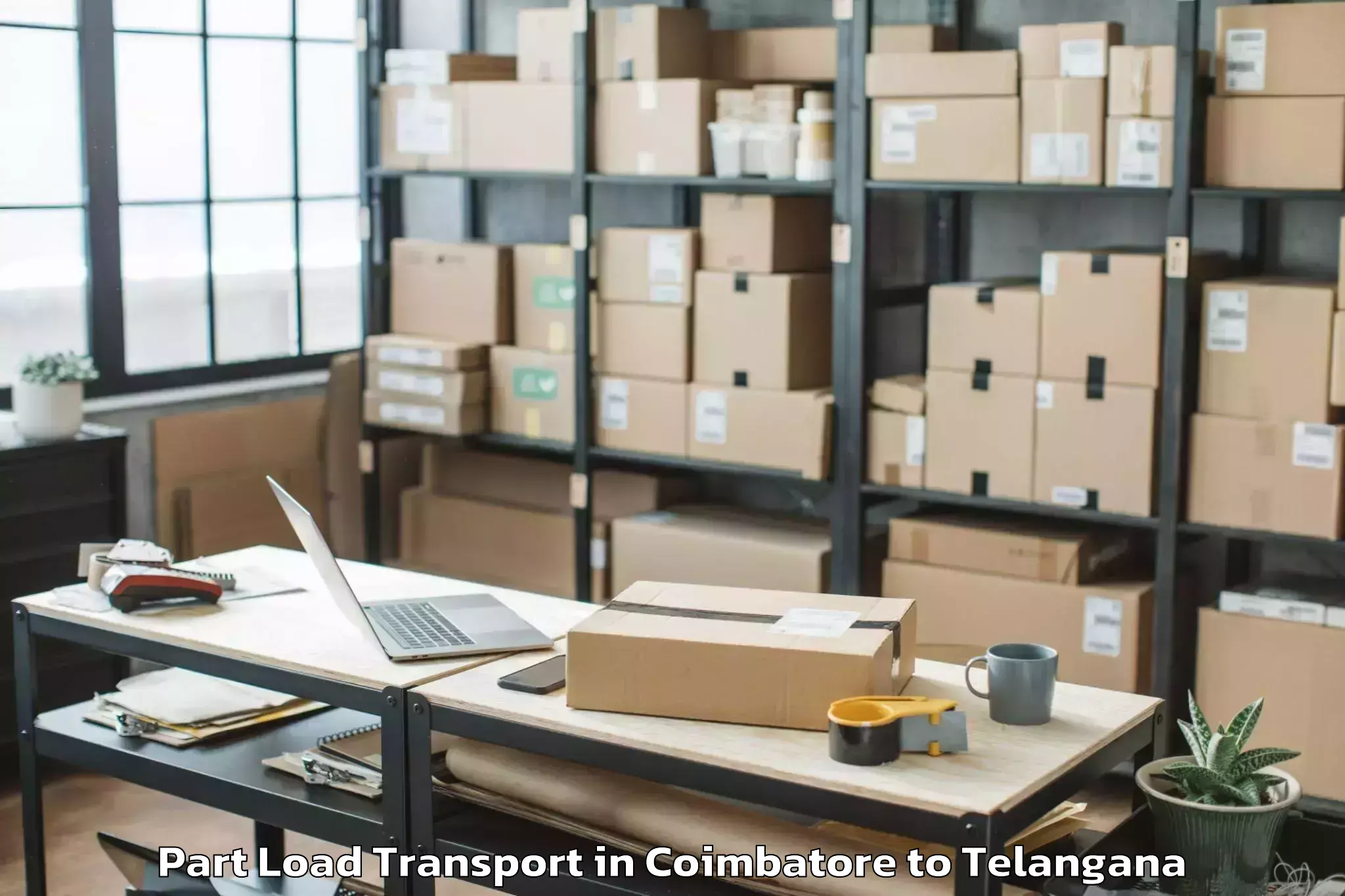 Hassle-Free Coimbatore to Manneguda Part Load Transport